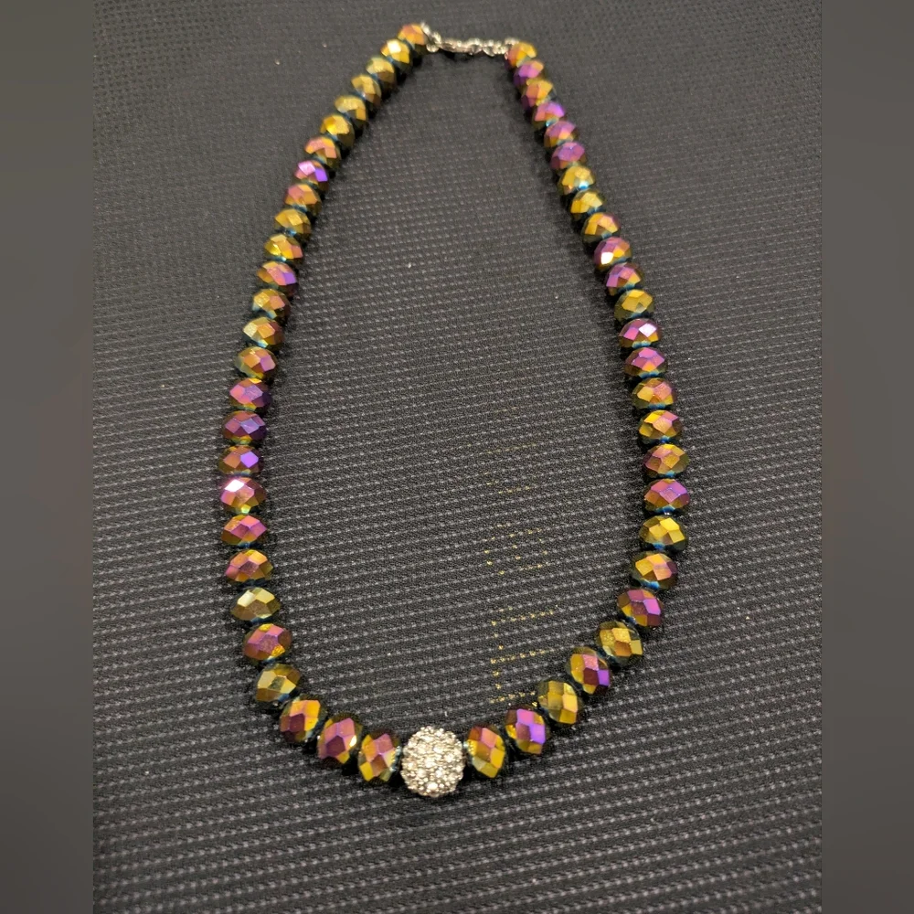 Crystal Glass Bead Strand Necklace 18